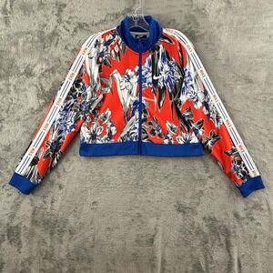 Nike Hyper Femme Printed Track Jacket Womens S Blue Red Floral Full Zip Cropped